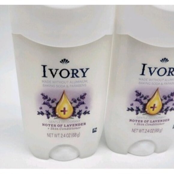 Ivory Gentle Deodorant Stick Hint of Lavender + Skin Conditioner 2.4 oz (2) - Picture 2 of 4
